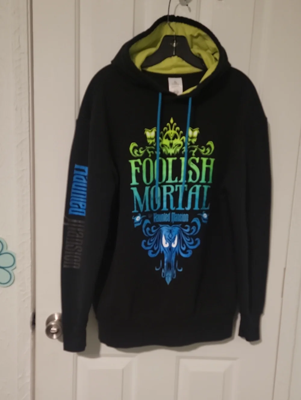 Disney Foolish Mortal Haunted Mansion Pullover Hoodie Men's Medium-Unisex